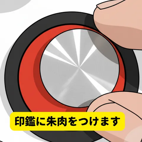 朱肉をつける